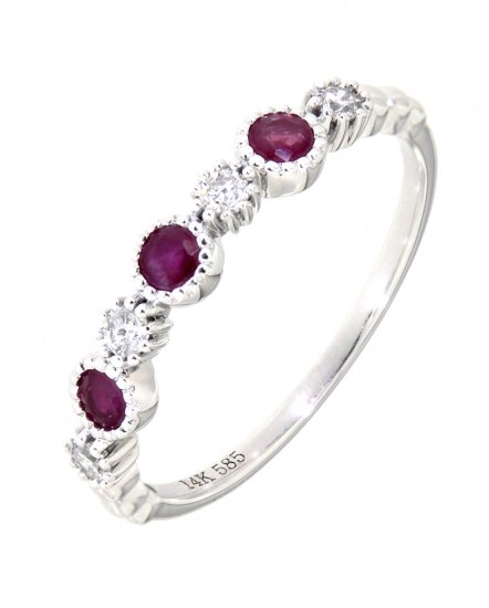 COLORED STONE DIAMOND BAND (TR3191)